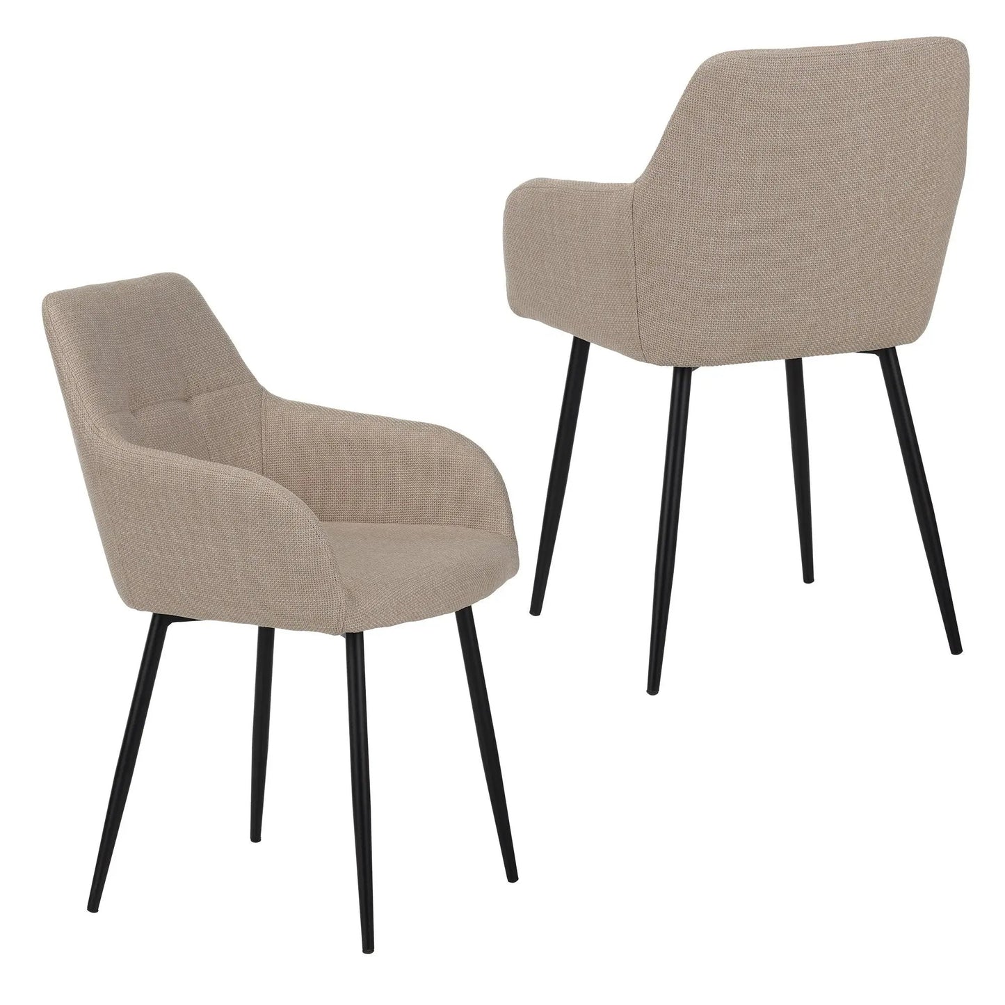 Dining Chair With Backrest and Wide Seat Set of 2