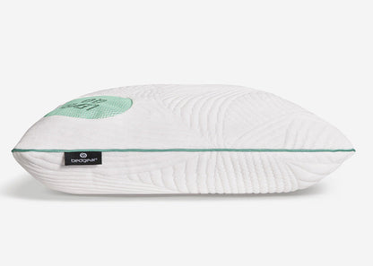 BedGear Level Cuddle Curve Pillow backrest pillow, white quilted cover with mint piping, on Tampa Home & Garden Store