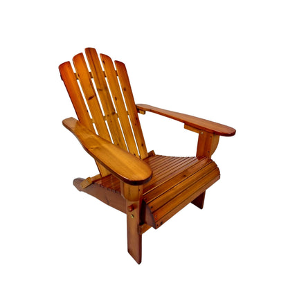Foldable solid wood Adirondack chair in oak finish by HouseOfZazla outdoor furniture on Tampa Home & Garden Store
