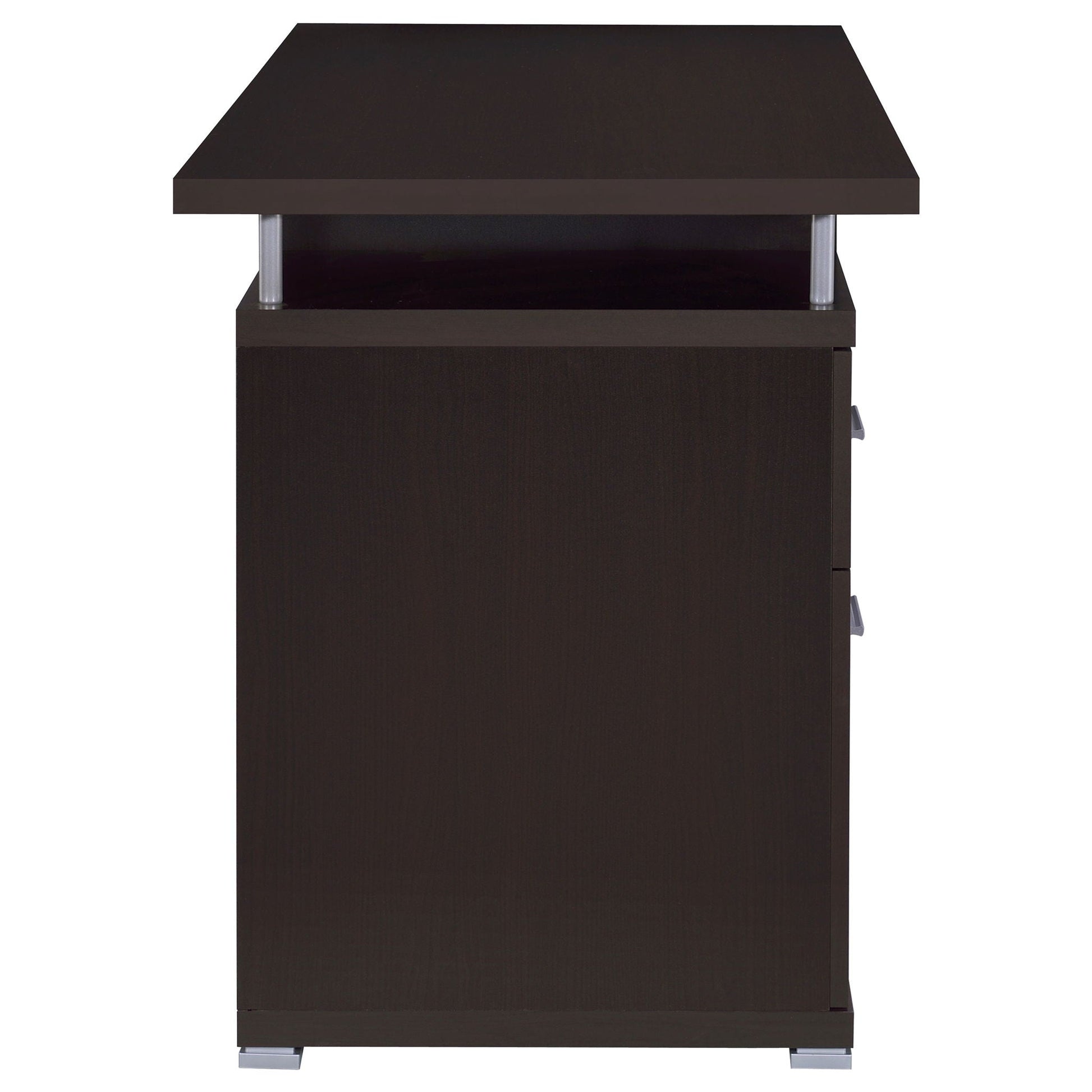 Rochelle 2-Drawer Office Desk dark espresso wood with metal legs HouseOfZazla on Tampa Home & Garden Store