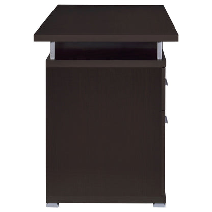 Rochelle 2-Drawer Office Desk dark espresso wood with metal legs HouseOfZazla on Tampa Home & Garden Store