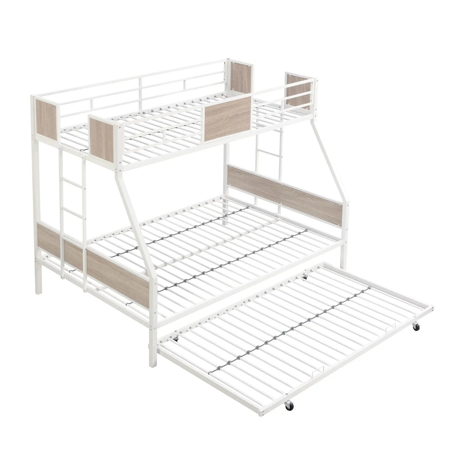 Modern Metal Bunk Bed with Dual Side Ladder