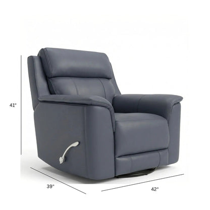 Oslo manual swivel glider recliner chair in dark gray leather by Unique Piece Furniture on Tampa Home & Garden Store