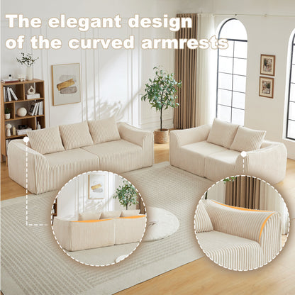 Minimalist Corduroy Seater Sofa and Bench
