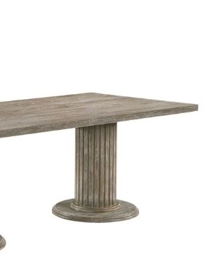 Gabrian Reclaimed Wood Dining Table Gray with fluted pedestal base by HouseOfZazla on Tampa Home & Garden Store