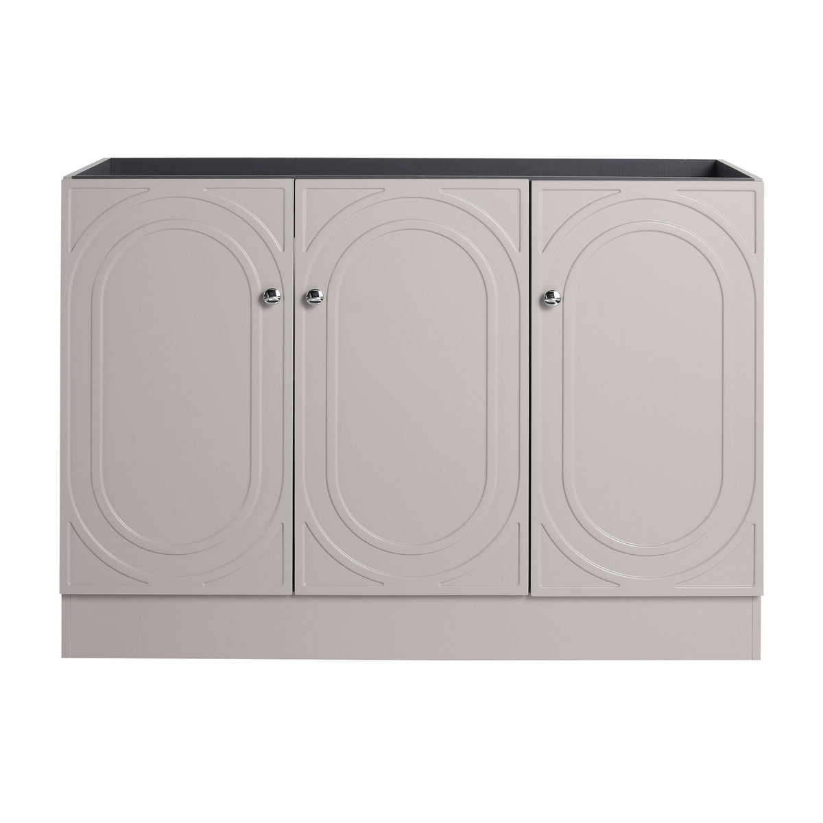 Freestanding three-door vanity by HouseOfZazla with soft-close doors and beige finish on Tampa Home & Garden Store