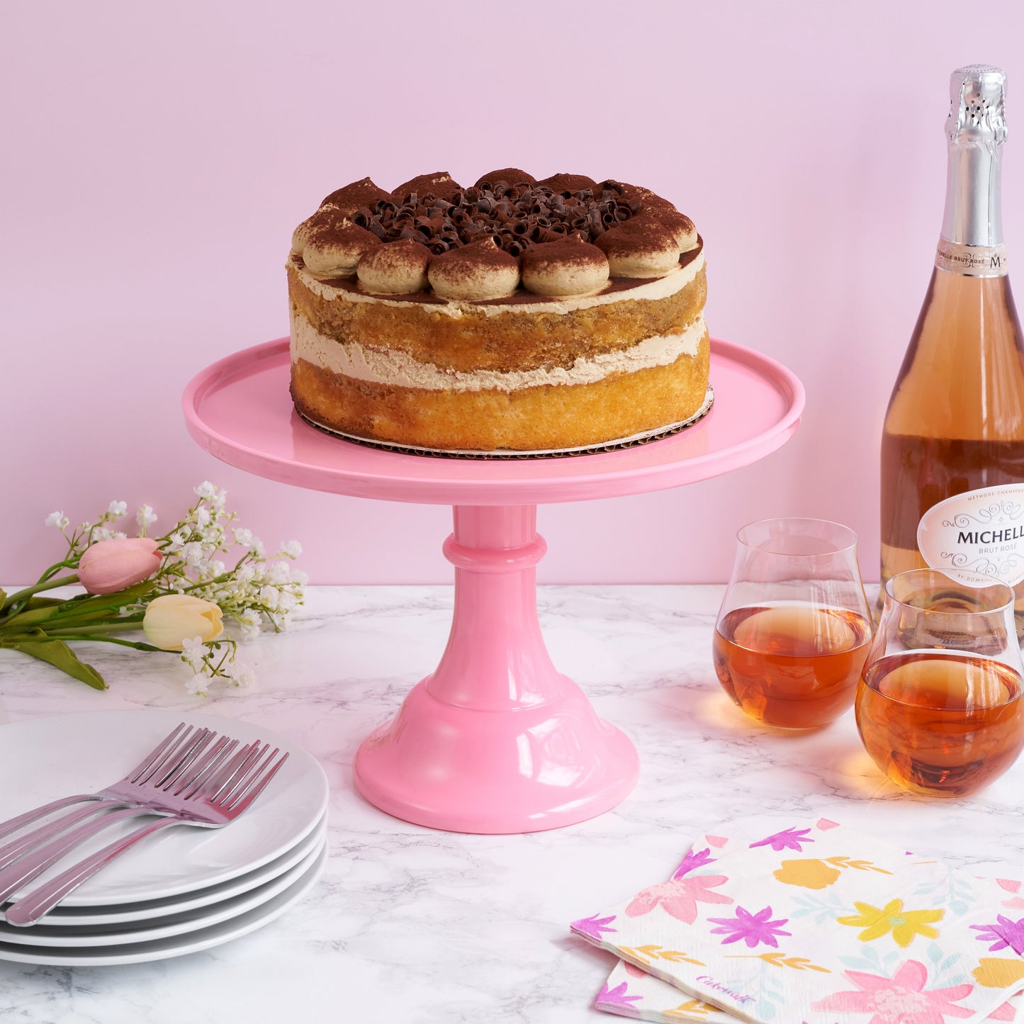 Pink Melamine Cake Stand For a Sweet Display