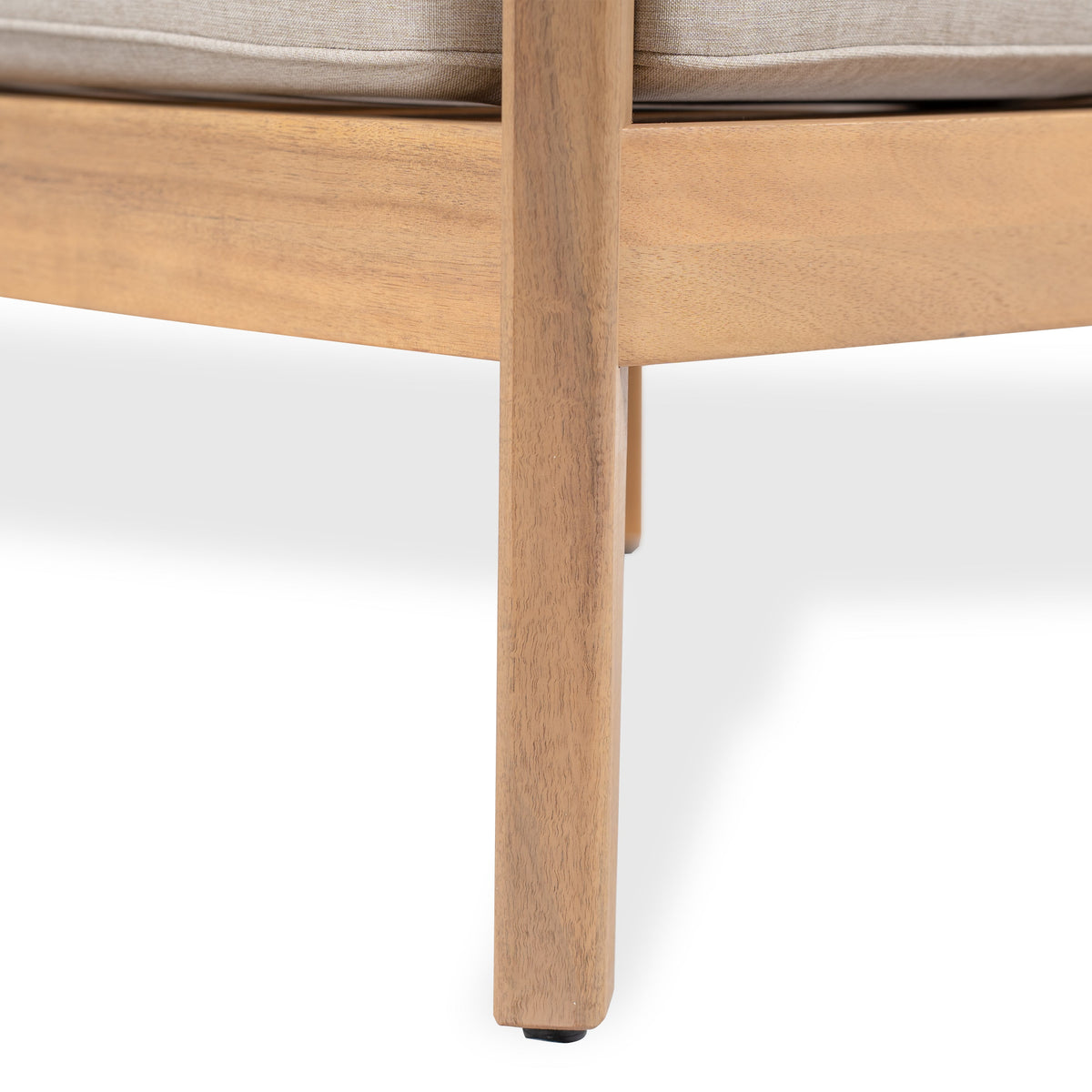 Mallorca Acacia Wood Club Chair with beige seat cushion by HouseOfZazla outdoor furniture on Tampa Home & Garden Store