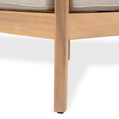Mallorca Acacia Wood Club Chair with beige seat cushion by HouseOfZazla outdoor furniture on Tampa Home & Garden Store