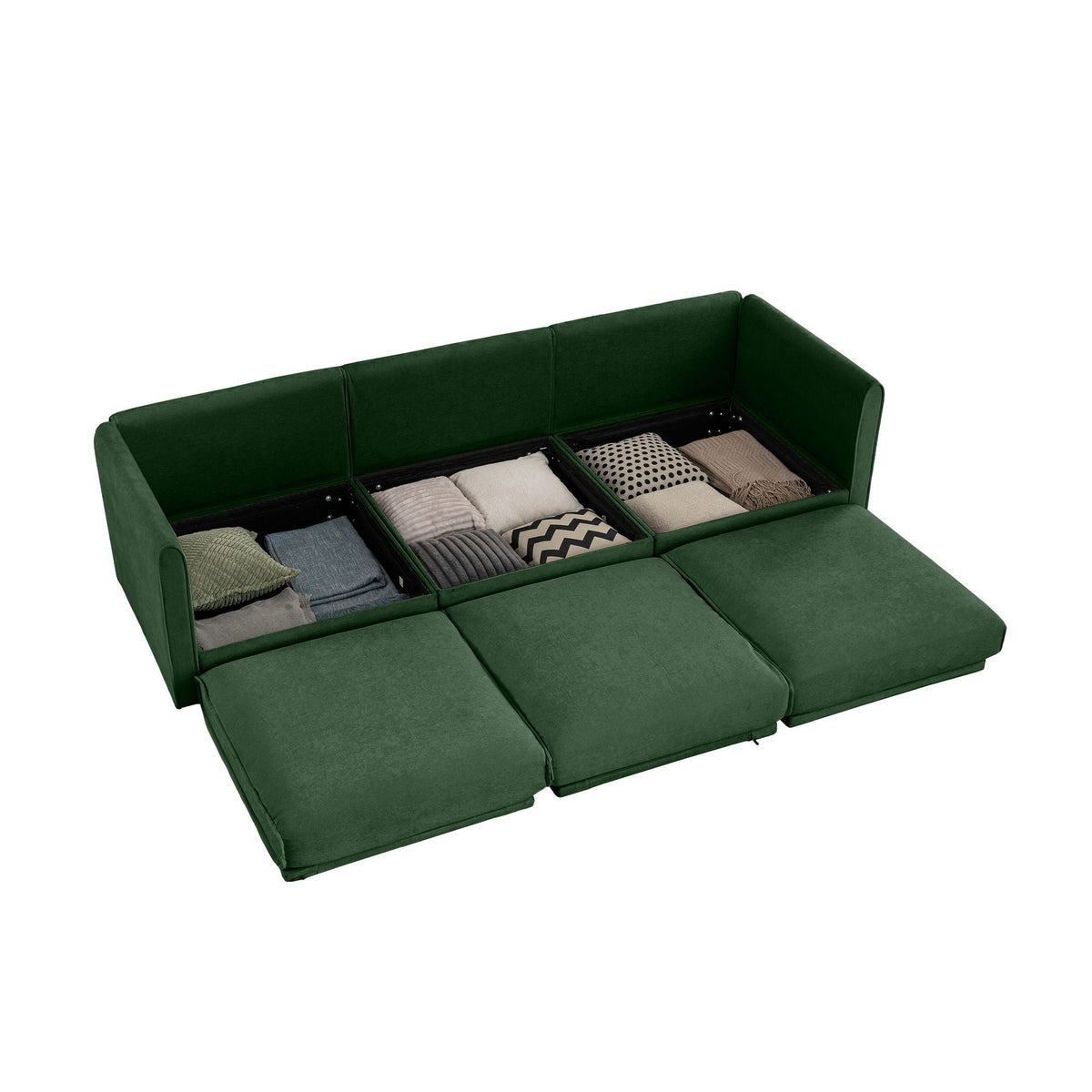 Modern Sofa with Storage and Cylindrical Backrest