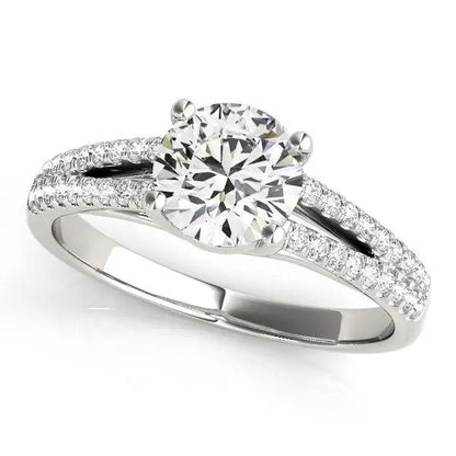 14k white gold split shank round diamond engagement ring by Bids.com, 1 1/8 cttw, pave band on Tampa Home & Garden Store