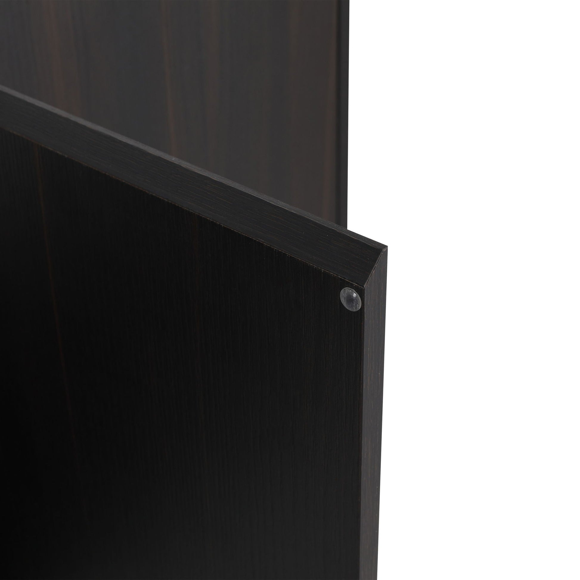 Freestanding bathroom vanity cabinet in dark wood with visible grain on Tampa Home & Garden Store