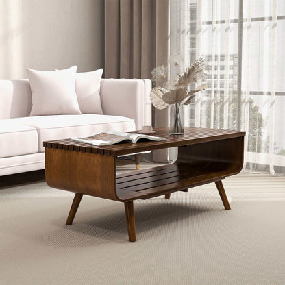 Alice - Mid-Century Modern Table coffee table with shelf HouseOfZazla on Tampa Home & Garden Store