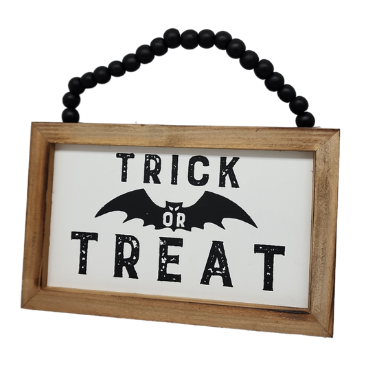 Wooden Hanging 8 Inch Sign - Trick or Treat - Tampa Home & Garden Store