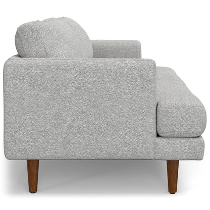 Livingston upholstered sofa by HouseOfZazla in textured grey fabric with wooden legs on Tampa Home & Garden Store
