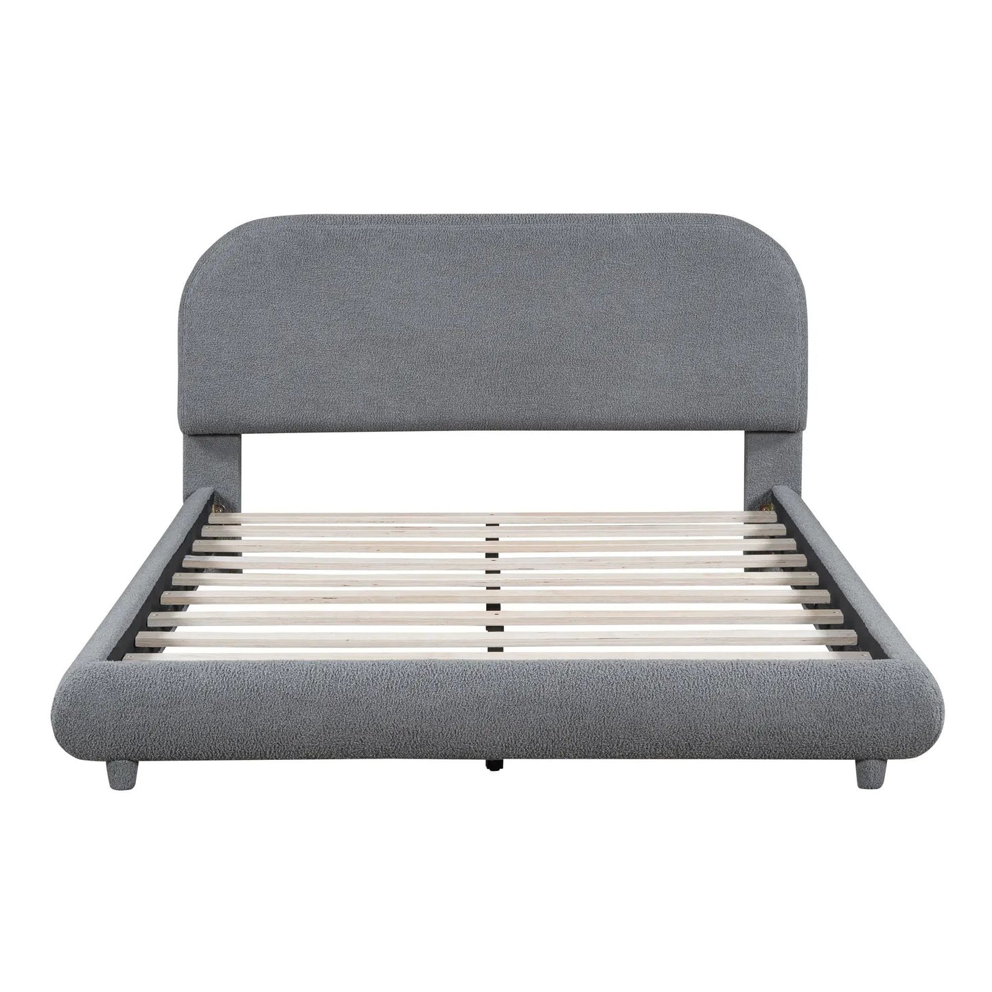Upholstered Platform Bed With Thick Solid Frame