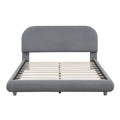 Upholstered Platform Bed With Thick Solid Frame