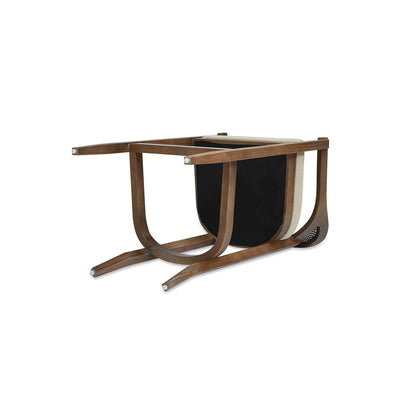Mid-Century Cane Back Counter Stool by HouseOfZazla in brown wood with black seat on Tampa Home & Garden Store