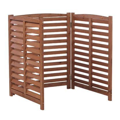 Solid Wood and Air Conditioner Privacy Fence