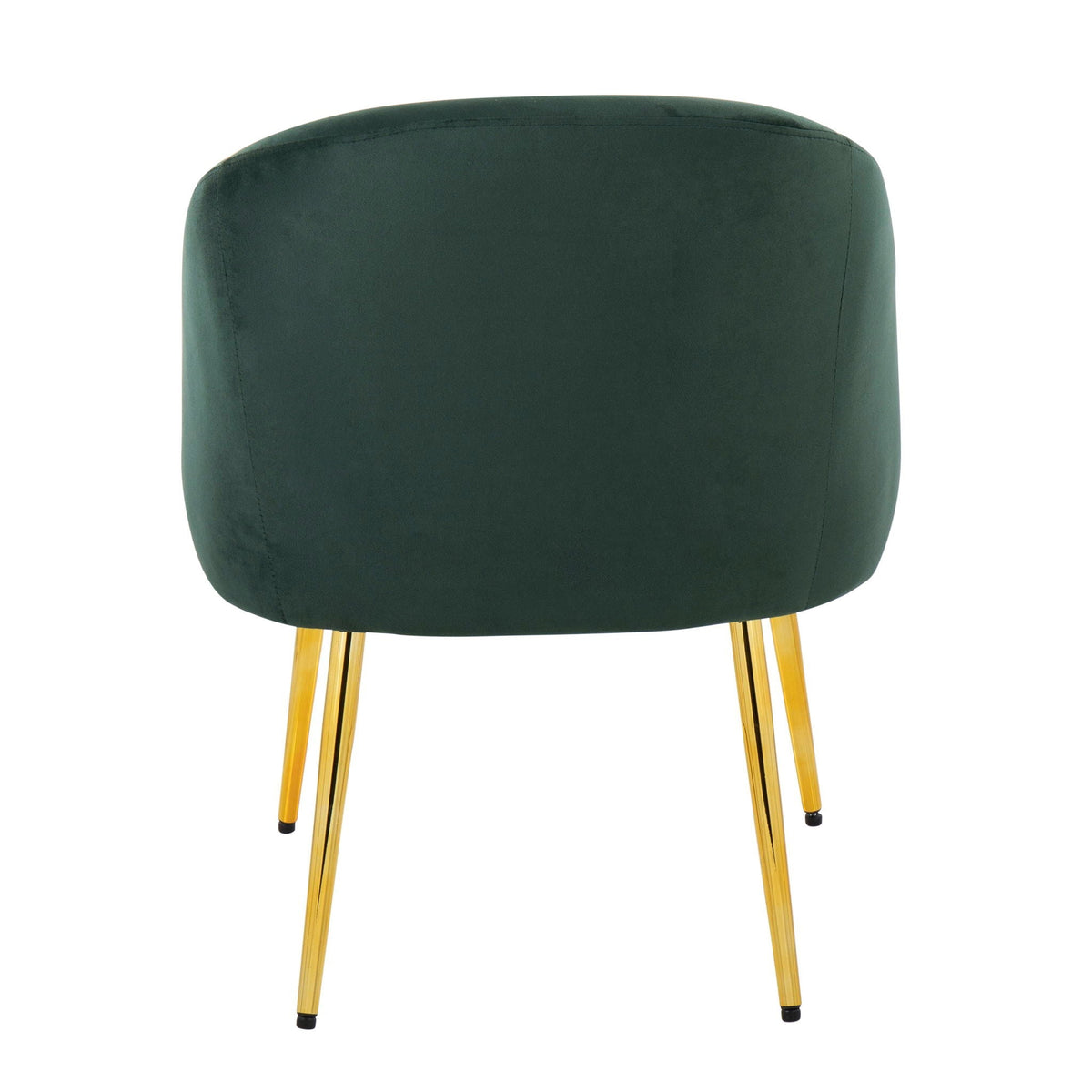 Contemporary Glam Side Chair with padded dark green upholstery and gold legs HouseOfZazla on Tampa Home & Garden Store