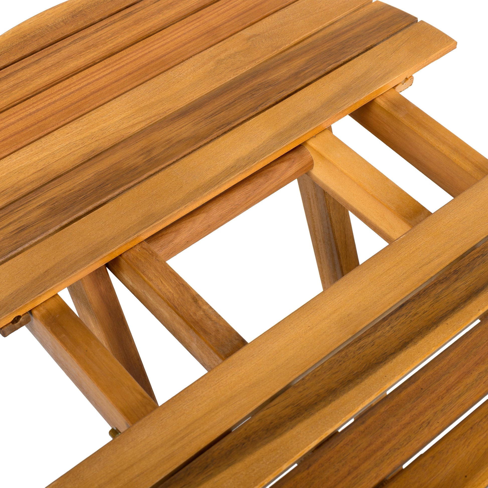 Patio Conversation Set table top with foldable acacia wood slats by HouseOfZazla on Tampa Home & Garden Store