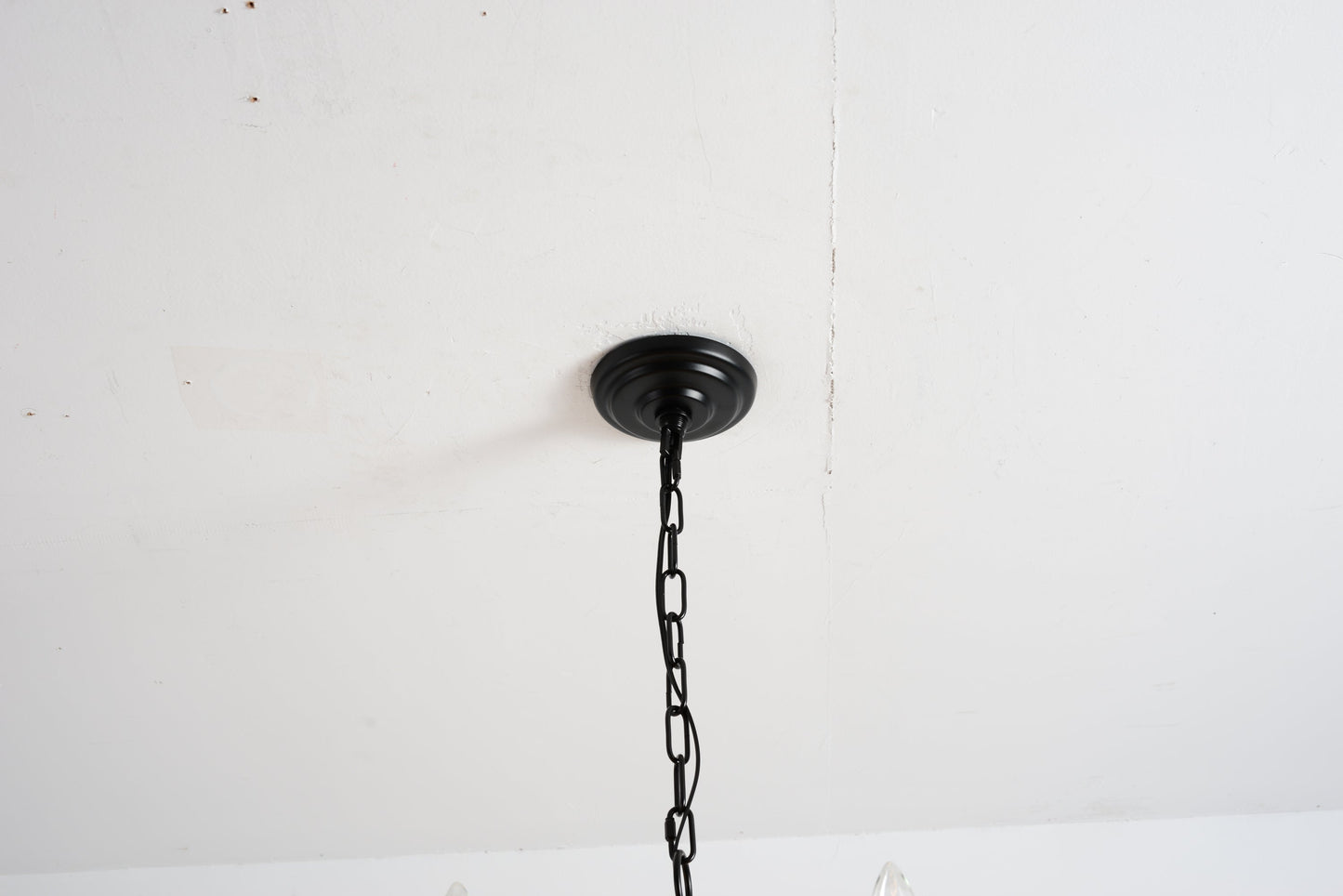15-Light Industrial Iron Candle Chandelier pendant light with black iron chain mount on Tampa Home & Garden Store