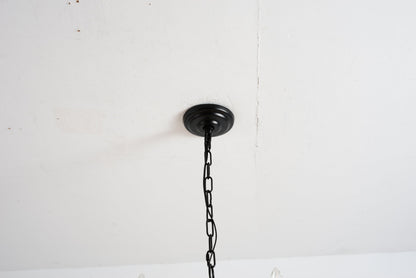15-Light Industrial Iron Candle Chandelier pendant light with black iron chain mount on Tampa Home & Garden Store