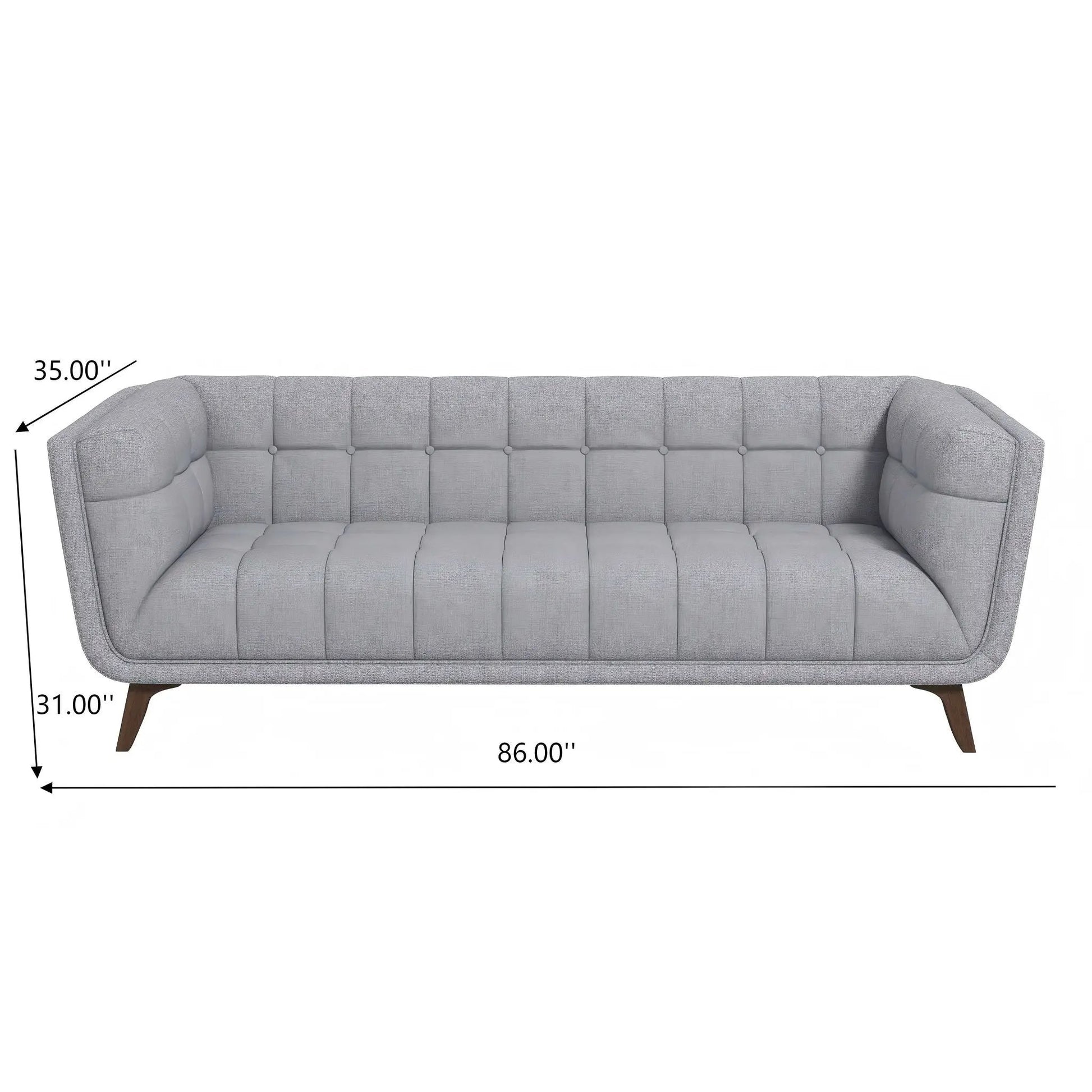 Addison mid-century tufted stationary sofa by Unique Piece Furniture in light gray fabric on Tampa Home & Garden Store