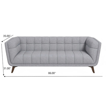 Addison mid-century tufted stationary sofa by Unique Piece Furniture in light gray fabric on Tampa Home & Garden Store