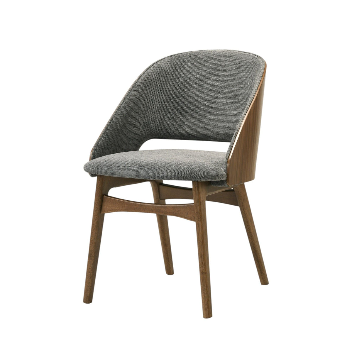 Gray walnut side chair set with padded cushion, 2 chairs, wood legs on Tampa Home & Garden Store