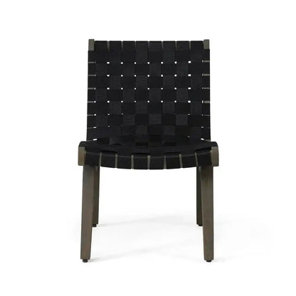 Outdoor rope-weave patio chair, black weave with brown frame, HouseOfZazla 3-Piece Outdoor Sets on Tampa Home & Garden Store