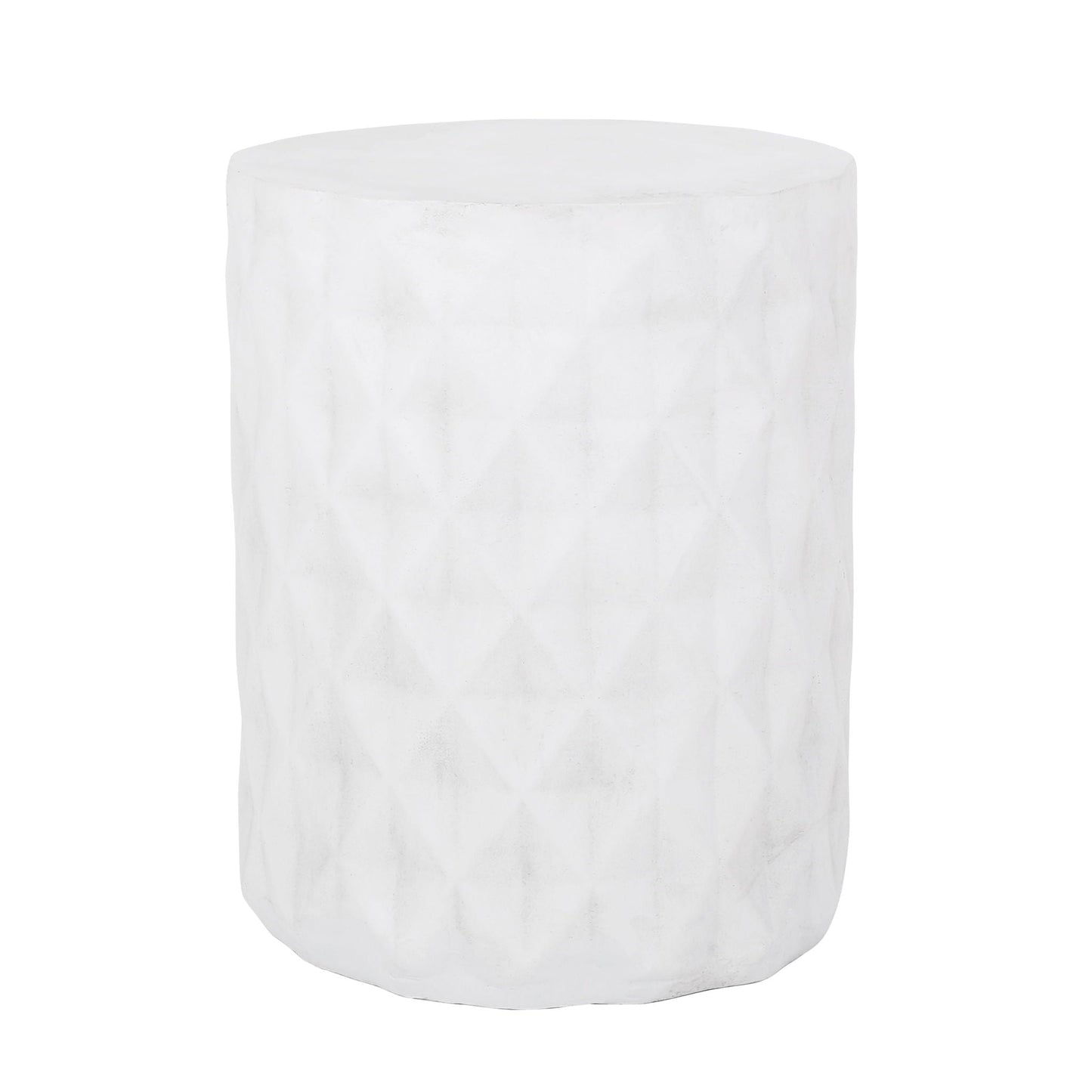 Outdoor lightweight concrete side table antique white by HouseOfZazla for outdoor use on Tampa Home & Garden Store