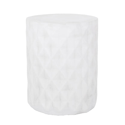 Outdoor lightweight concrete side table antique white by HouseOfZazla for outdoor use on Tampa Home & Garden Store