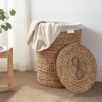 Ludmilla Round Tall Laundry Hamper with Lid