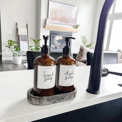 16oz Amber Boston Round Bottles and White Label