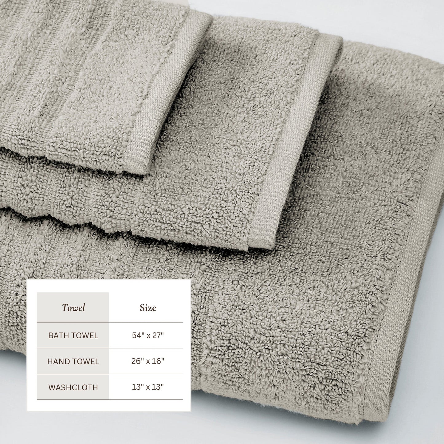 Luxury Combed Cotton and Ribbed Bath Towels