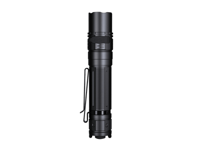 Fenix PD36R V2 compact tactical flashlight black aluminum body with side clip and lanyard on Tampa Home & Garden Store
