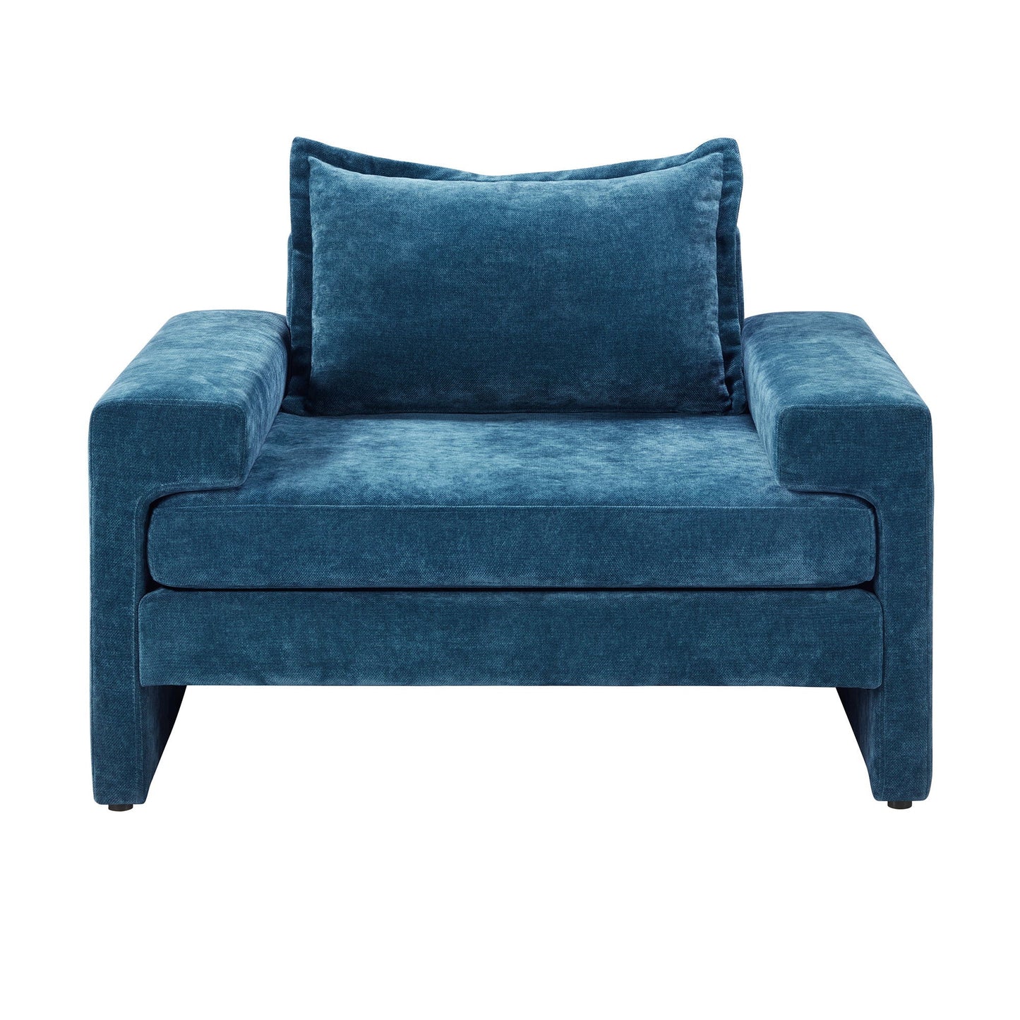 Accent chair by HouseOfZazla in blue velvet with wide arms on Tampa Home & Garden Store