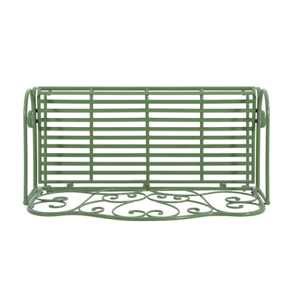 Sunnydaze Green Garden Bench and Solid Iron Frame