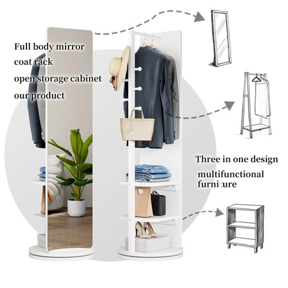 3-in-1 full-length clothing mirror with storage cabinet and coat rack by Unique Piece Furniture on Tampa Home & Garden Store