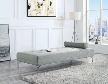 Quenti Velvet Sofa Bed In Gray With Pillow