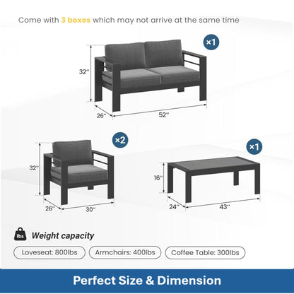 All Weather Iron Patio Set and Thick Cushions