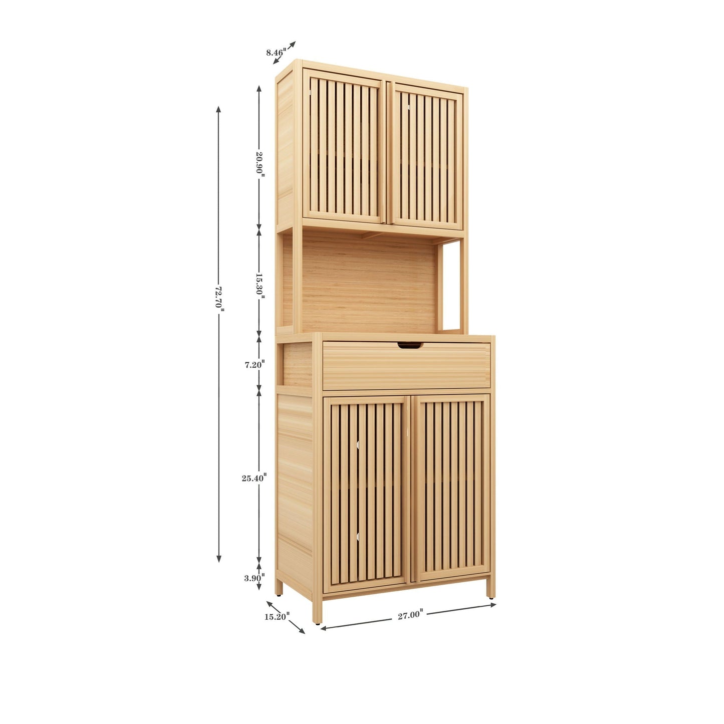 Rustic Cottage Style Double Door Bamboo Storage Cabinet natural bamboo finish HouseOfZazla on Tampa Home & Garden Store