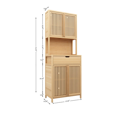 Rustic Cottage Style Double Door Bamboo Storage Cabinet natural bamboo finish HouseOfZazla on Tampa Home & Garden Store
