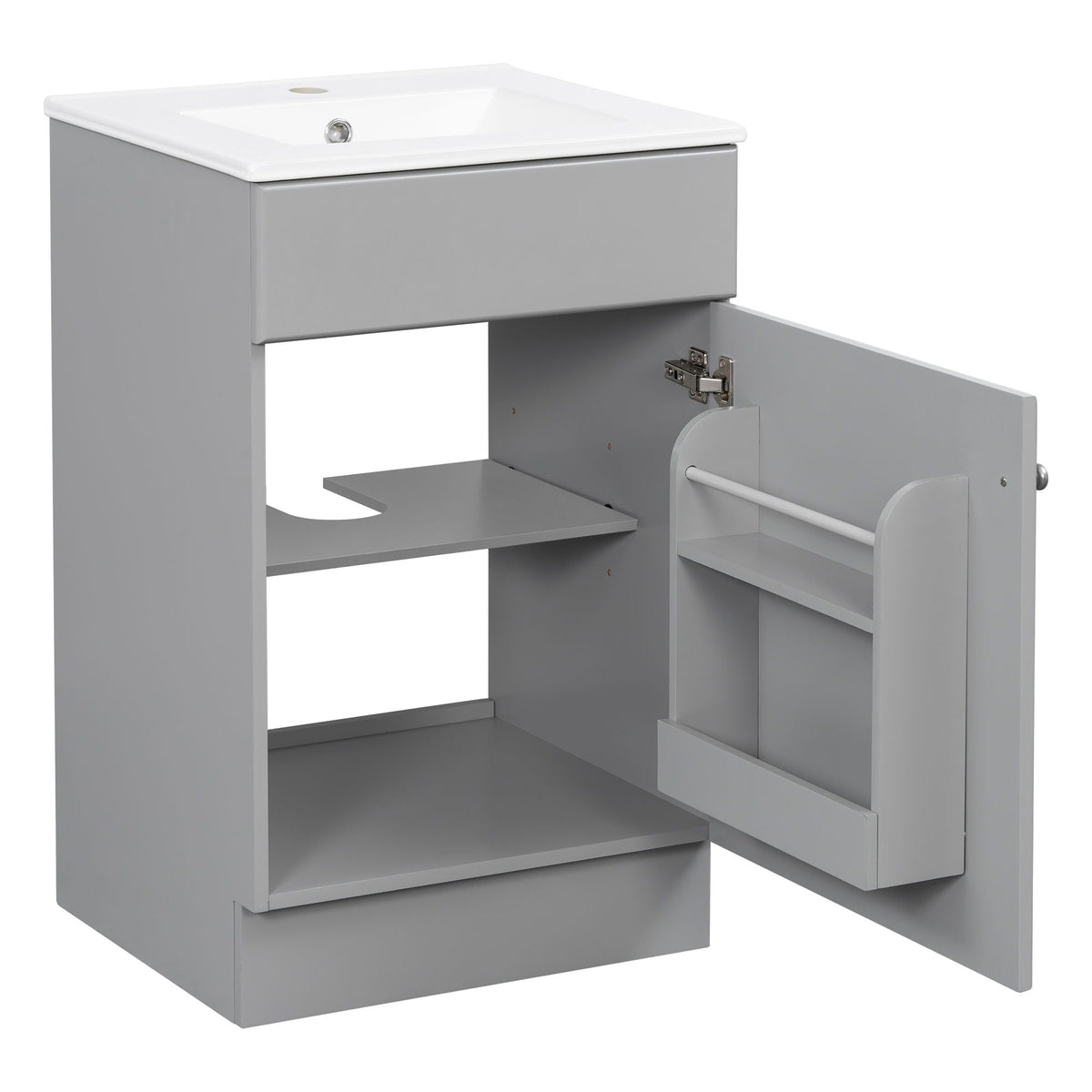 Bathroom vanity with sink, gray cabinet and adjustable shelf by HouseOfZazla on Tampa Home & Garden Store