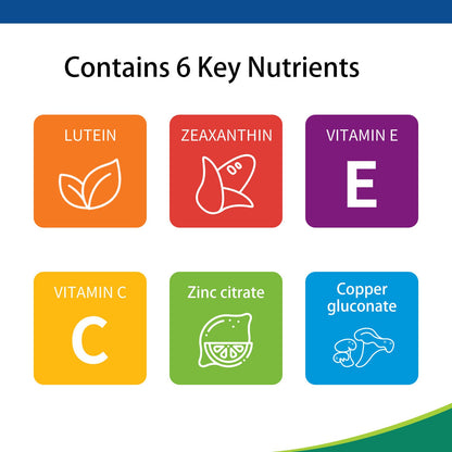 Perfecsy Eye Vitamins with lutein, zeaxanthin and vitamin E icons on colorful tiles on Tampa Home & Garden Store