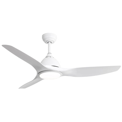 Bredoom 52-inch white ceiling fan with remote and LED light, three blades by HouseOfZazla on Tampa Home & Garden Store
