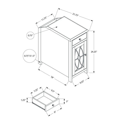 Accent Side Table with storage drawer in taupe by Unique Piece Furniture, traditional style on Tampa Home & Garden Store