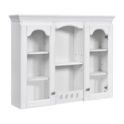 Wall-mounted white medicine cabinet with 2 arched-door panels and adjustable shelves on Tampa Home & Garden Store
