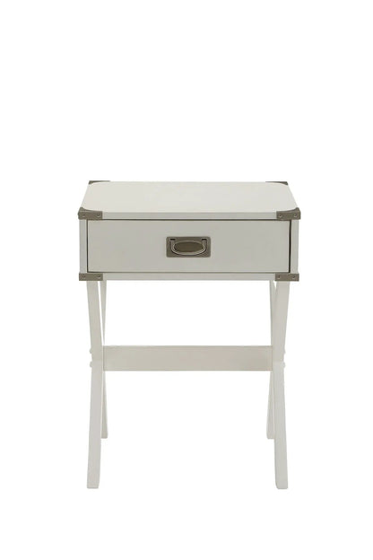 Babs Accent Table with Drawer Square Wooden Top
